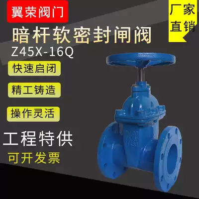 Z45X-16 dark Rod soft seal flange gate valve tap water fire pipe switch valve dn65 80 100