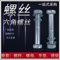 Hexagon screw nut set combination flat gasket bullet washer flange valve check valve fastener M16