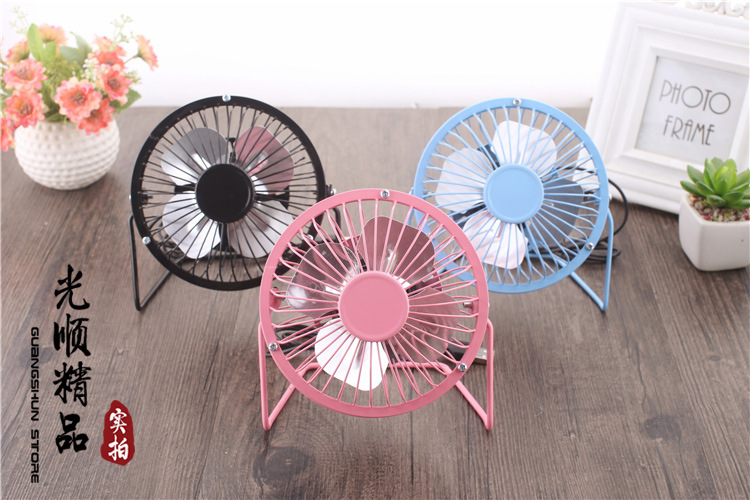 Quạt nhôm hợp kim cánh quạt mini quạt máy tính để bàn máy tính để bàn máy tính để bàn kim loại 4 inch cầm tay dễ thương gió - USB Aaccessories cáp kết nối ổ cứng hdd