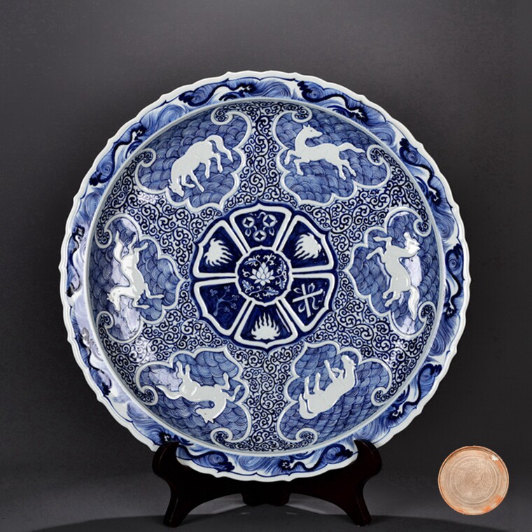 青磁如意紋板沿洗 唐物 中国古玩 中国美術 A923 青磁如意紋板沿洗 唐物 中国古玩 中国美術 A923 美術品・アンティーク・