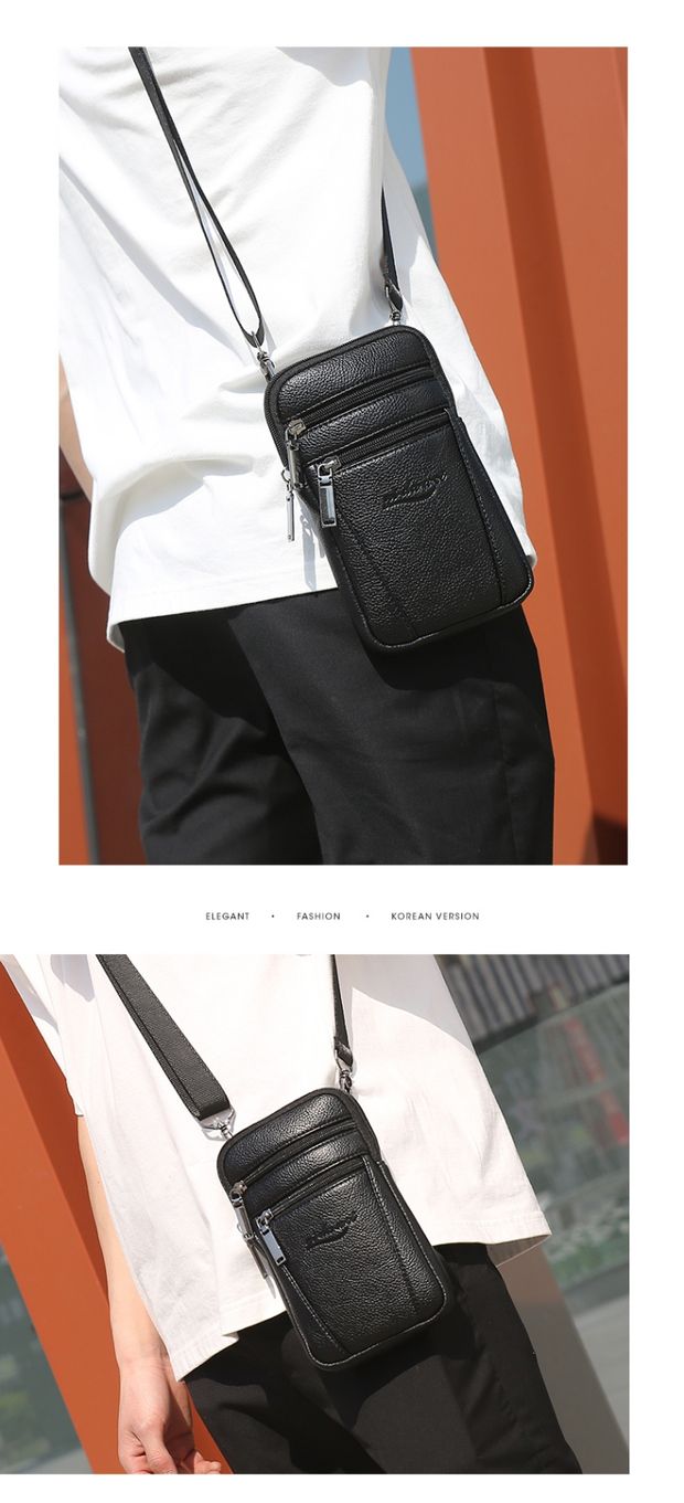 Túi da nam đa chức năng Messenger túi da bò thắt lưng 5,5-6-7 inch túi điện thoại di động túi dọc - Túi điện thoại móc túi đựng điện thoại