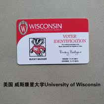 Personality Customized Entertainment Card USA University of Wisconsin Student Card Campus Card Animation COS Prop Card