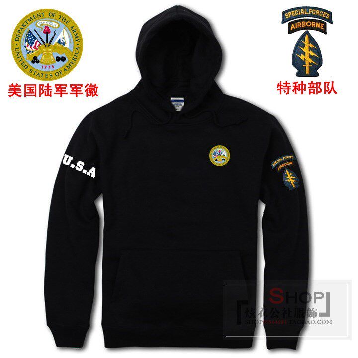 Individual design US Army Special Forces hoodie armband jumper hoodie US GI hoodie