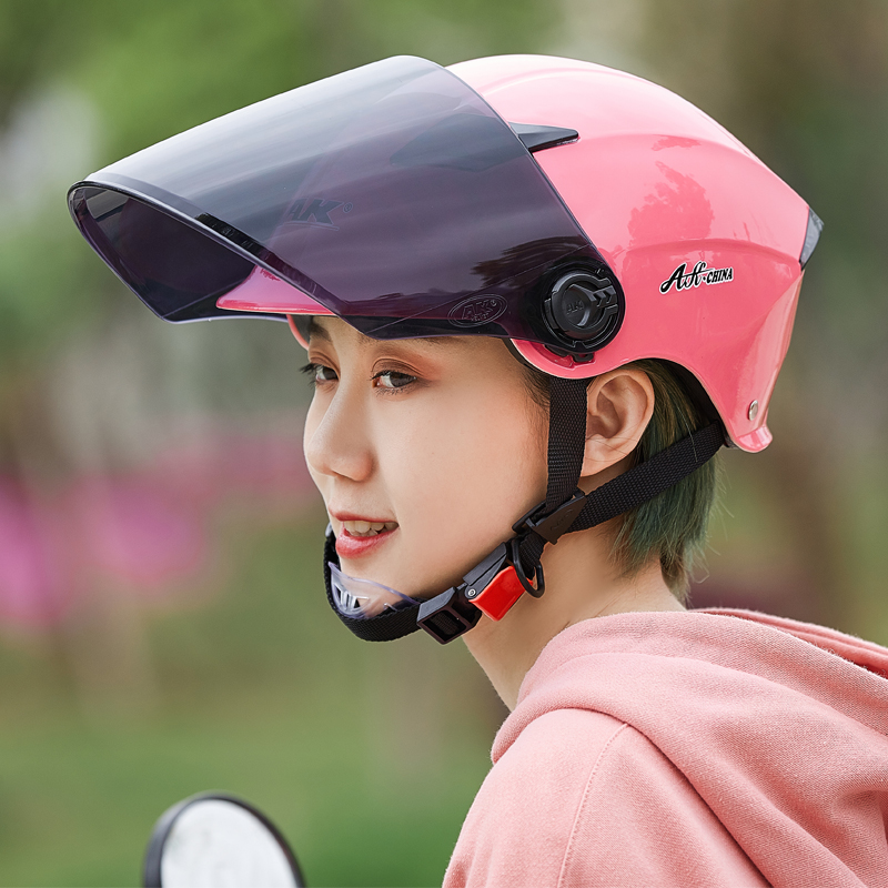 Four Seasons Aikai Electric Vehicle Helmet Male and Female Battery Car Half Helmet Summer Lightweight Safety Helmet Summer Helmet