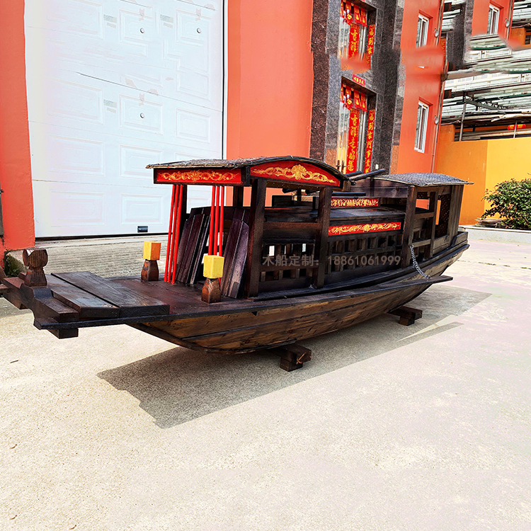 Jiaxing South Lake Red Shipyard Home Custom All Types Of Specifications Wood Products Model Landscape Decoration Exhibition Props Wooden Boat