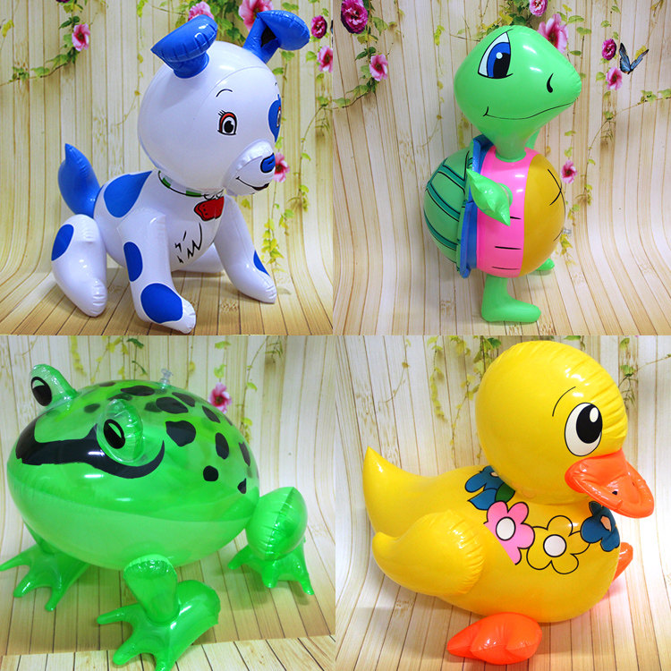 Children's inflatable toy stall supply PVC strawberry dog standing turtle leather goods large frog style duck