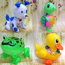 Childrens inflatable toy stall supply PVC strawberry dog standing turtle leather goods large frog style duck