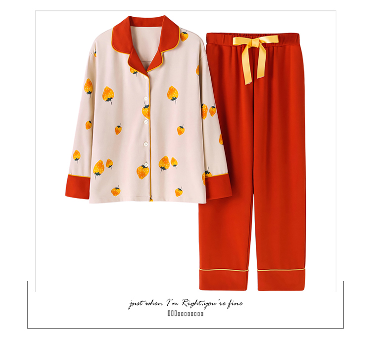 Bộ đồ ngủ nam cực nam mùa thu cotton dài tay phù hợp với mùa xuân và mùa thu đông Hàn Quốc cô gái dễ thương áo len lỏng lẻo thời trang 2021