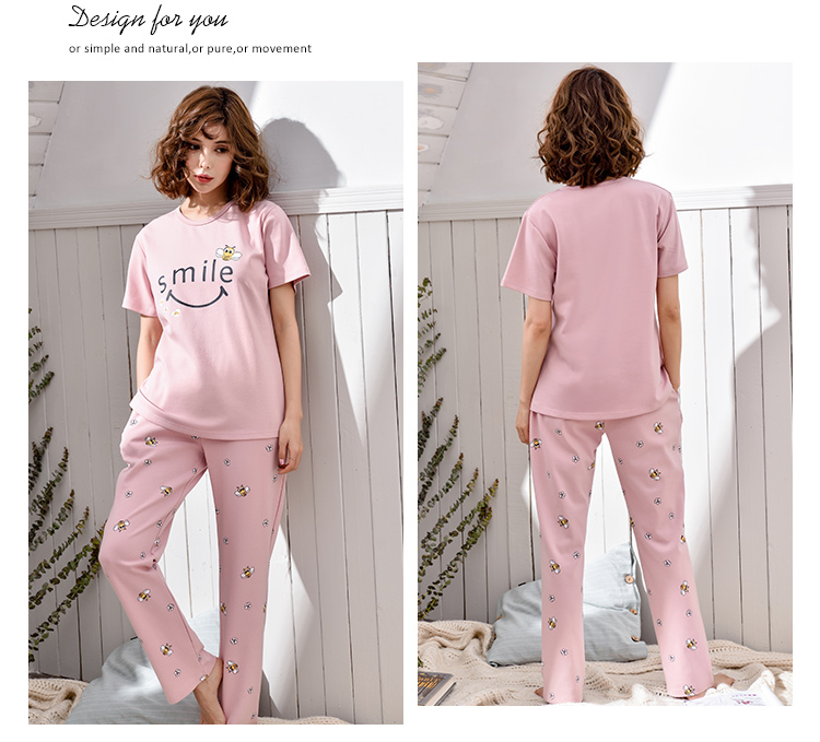 Bộ đồ ngủ cotton mùa hè ở Nam Cực Quần ngắn tay nữ phiên bản Hàn Quốc của sinh viên mới có thể mặc dịch vụ tại nhà phù hợp với áo hai dây đồ bộ mặc nhà bằng vải thun
