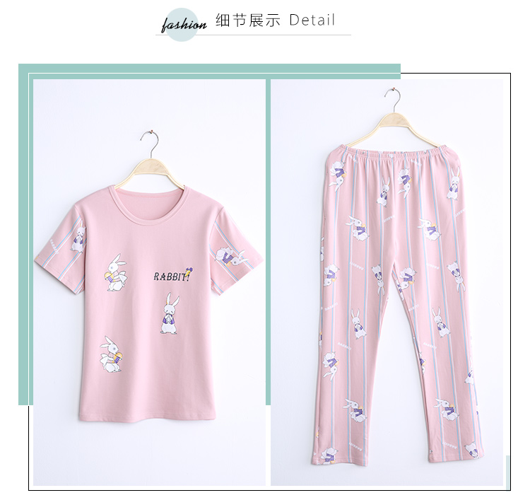 Đồ ngủ nam cực nam mùa hè cotton ngắn tay phù hợp với phim hoạt hình Hàn Quốc sinh viên hai mảnh mỏng thời trang mặc nhà