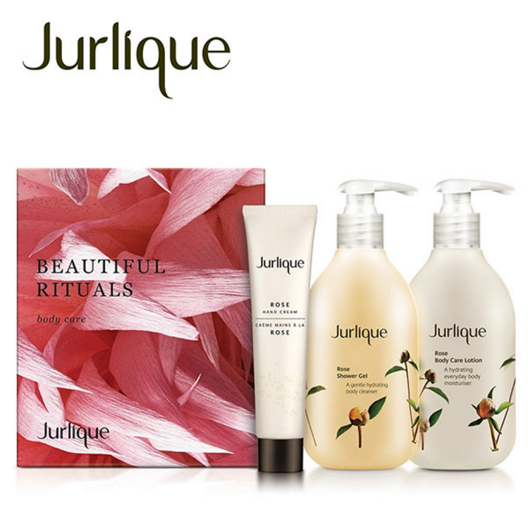 Jurlique 茱莉蔻 2016 身体护理三件套装玫瑰护手霜身体乳沐浴露
