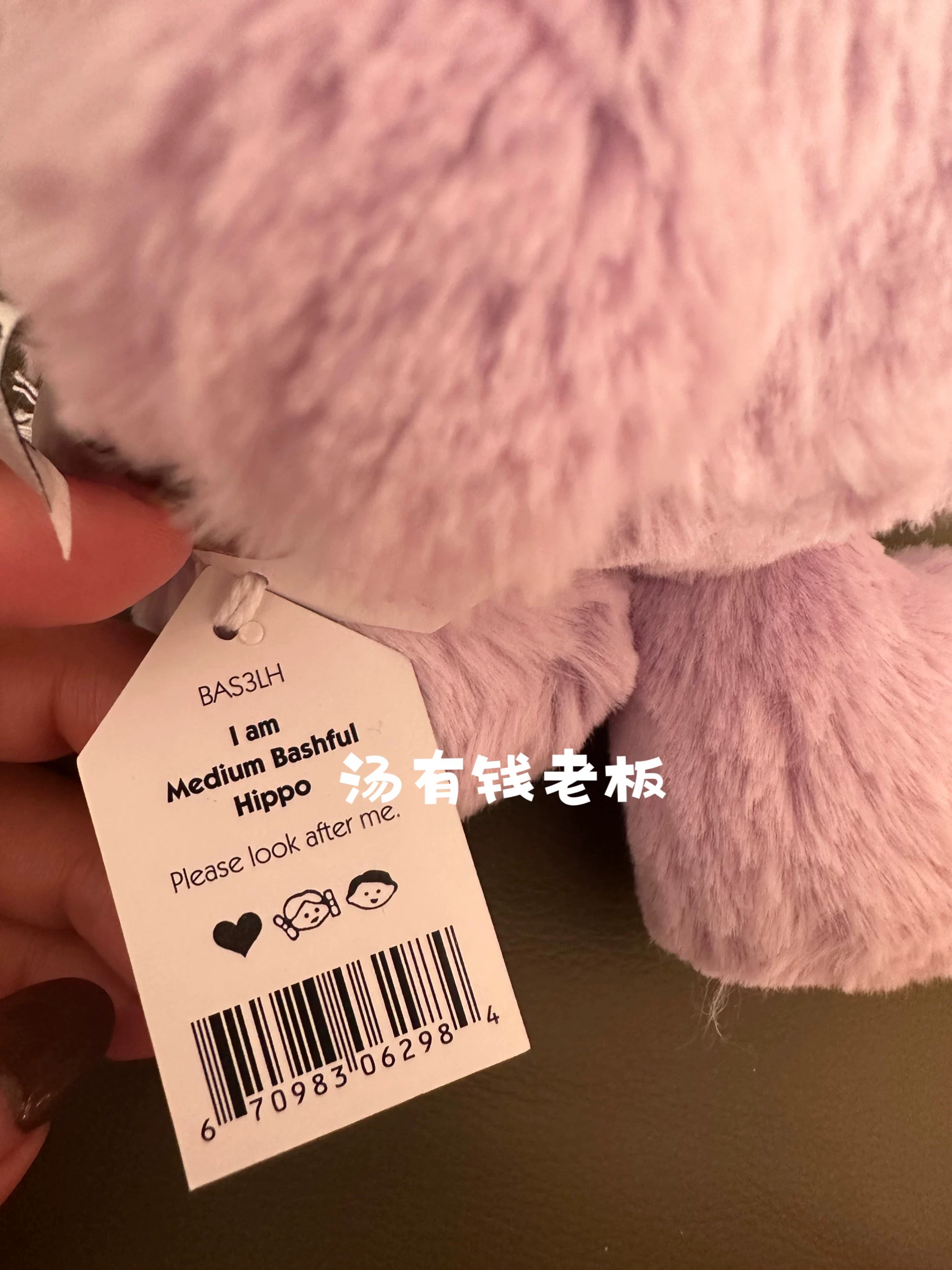Jellycat, shy doll, (Physicals), hippo
