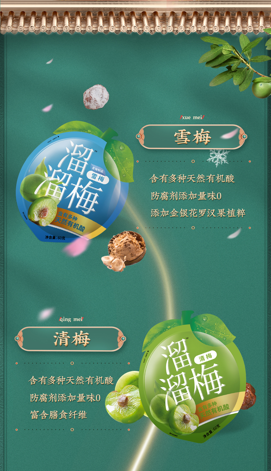 溜溜梅 红梅报春桶 470g 含6款青梅零食 图4