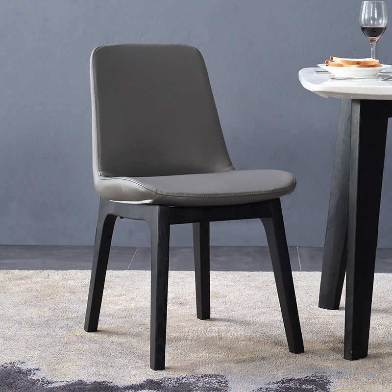 Nordic White Wax Wood Solid Wood Dining Chair Submodern Simplicity Sample Board Room Dining Room Home Casual Designer Creative Furniture