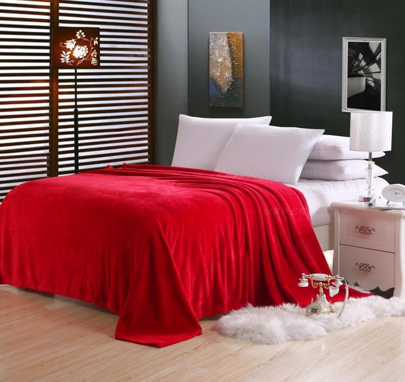 Màu tinh khiết chăn san hô fleece duy nhất đôi thảm sinh viên ký túc xá sheets chăn nap dày giải trí giải trí nhung