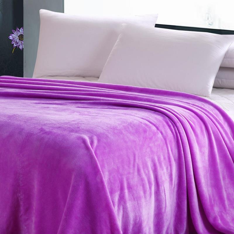 Màu tinh khiết chăn san hô fleece duy nhất đôi thảm sinh viên ký túc xá sheets chăn nap dày giải trí giải trí nhung