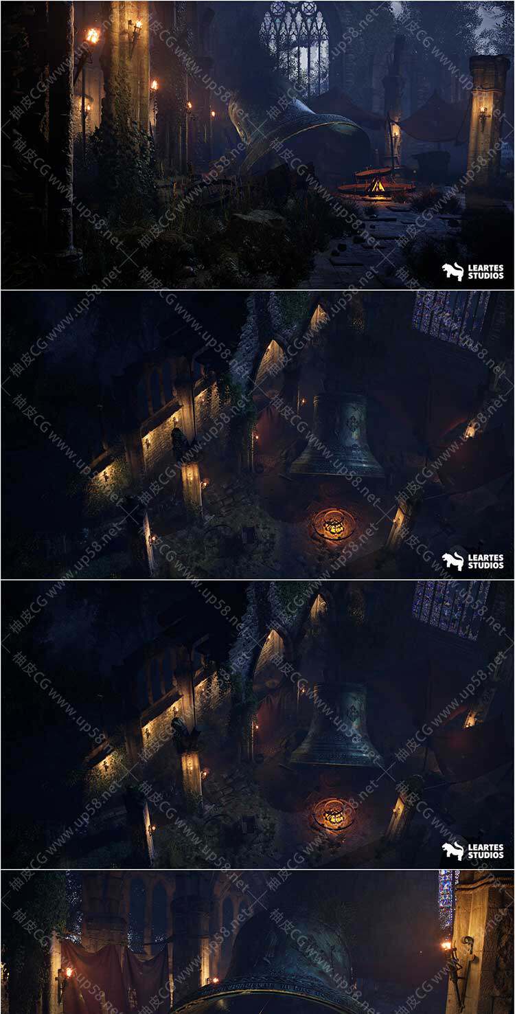 Unreal Engine高质量中世纪强盗修道院3D环境资源包