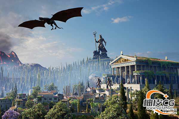 Unreal Engine希腊神话火山村庄大礼包UE素材