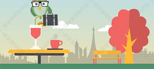 AE模板 2D卡通动漫拟人化小鸟角色演绎MG动画元素素材库工具包