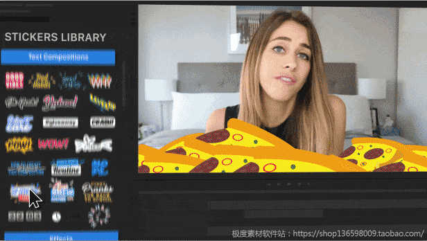 AE Pr模板预设 综艺娱乐搞笑卡通面部表情 美颜装饰标签贴纸动画-破解版