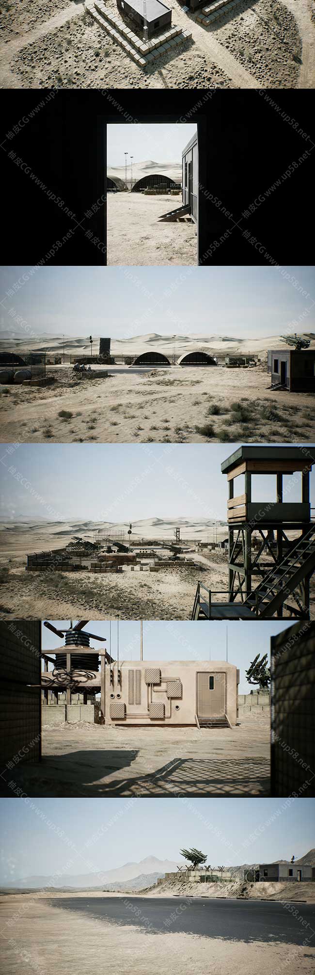 Unreal Engine沙漠庞大军事基地场景景观Military Base - Premium