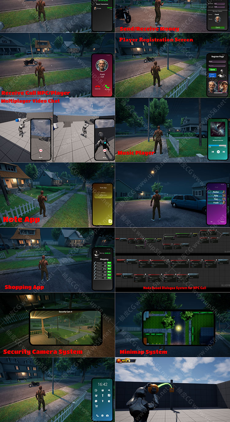 Unreal Engine拨号语音与交互式UI高级通话系统插件Advanced Phone System V3