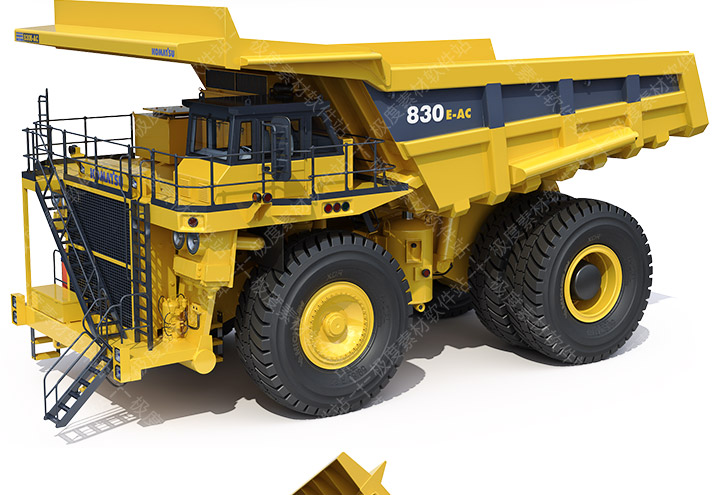 日本小松Komatsu 830E-AC采矿翻斗车超精细3D模型 3dmax C4D Maya