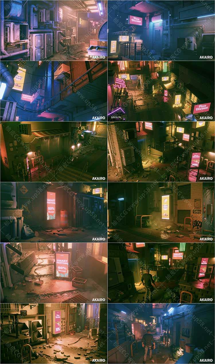 Unreal Engine大型贫民窟小巷环境资源包