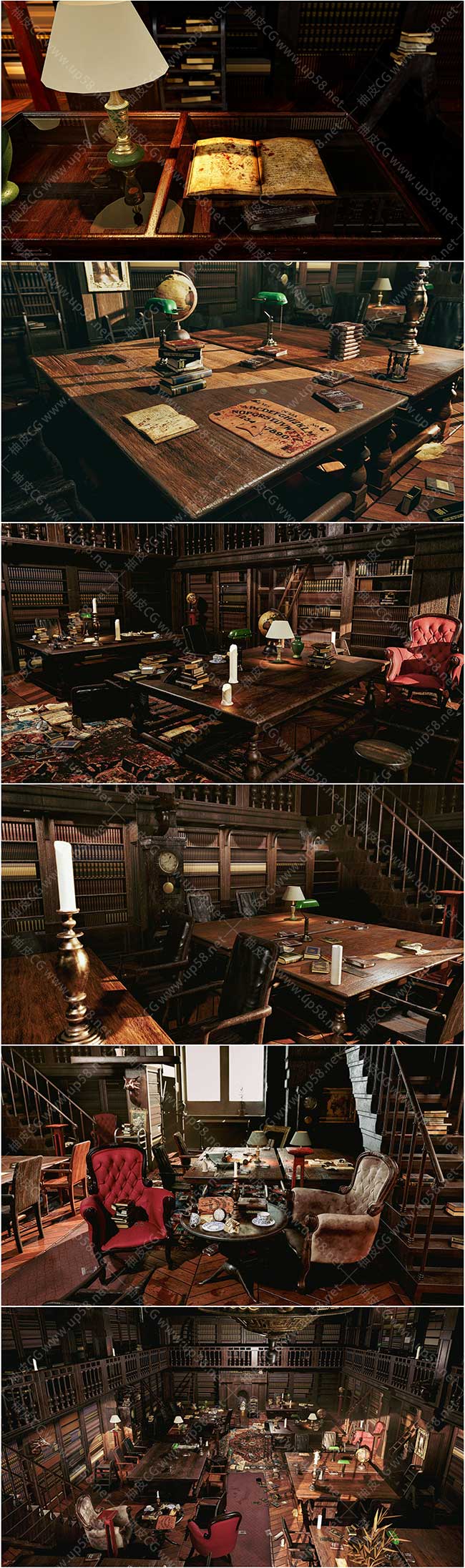 Unreal Engine诡异安宁图书馆独特环境The Abandoned Library 5.1+