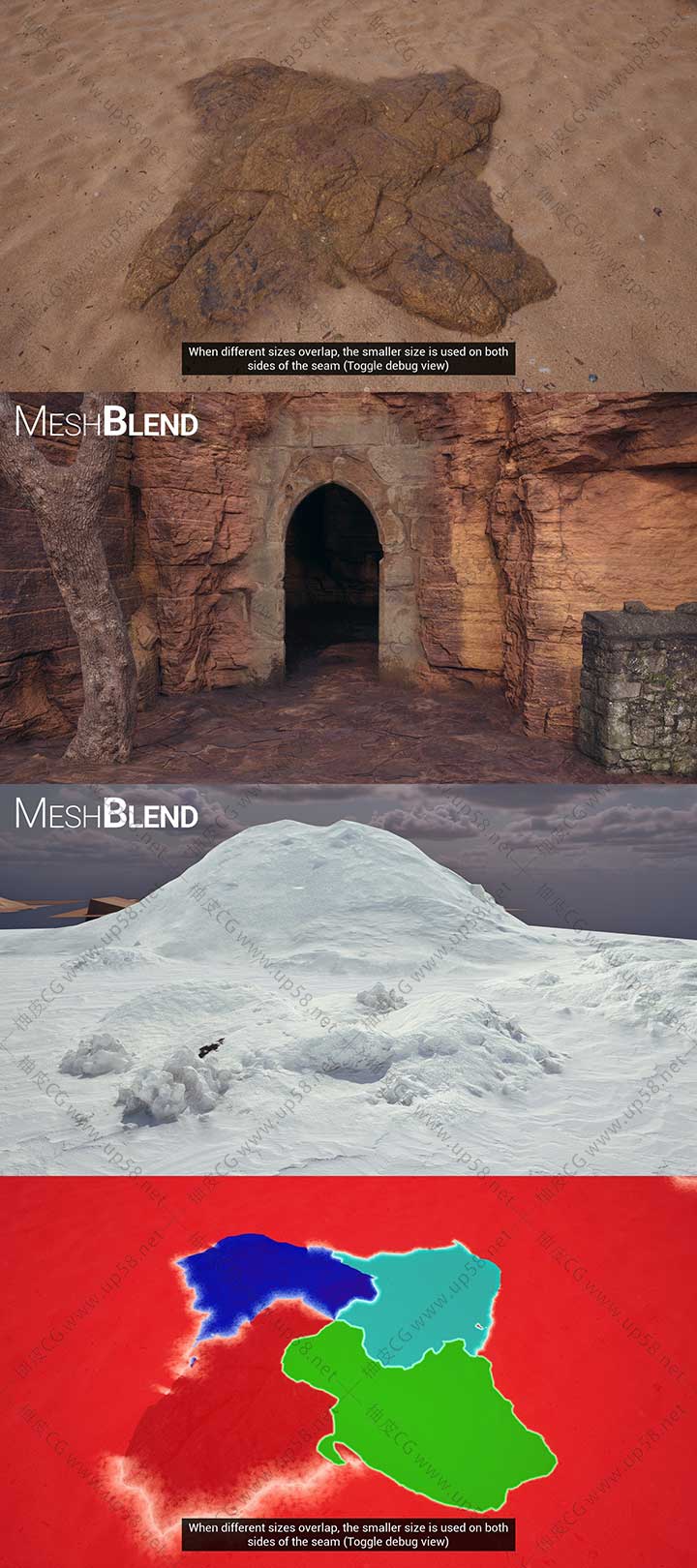 Unreal Engine下一代无RVT网格混合插件MeshBlend - Next generation mesh blending without RVT