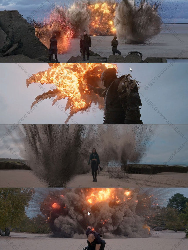 动作科幻预告片血腥爆炸冲击波能量盾VFX特效合成4K高清视频素材