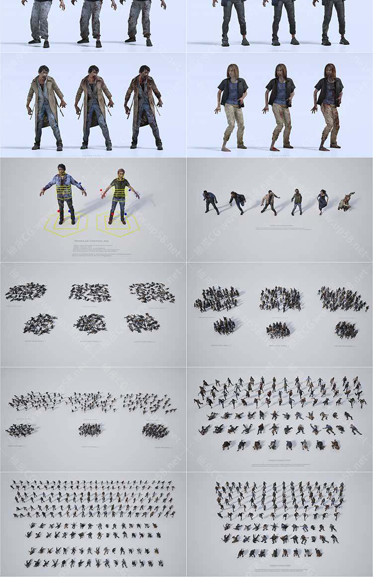 Unreal Engine生化危机感染僵尸模块化角色包INFECTED - Modular Character Bundle