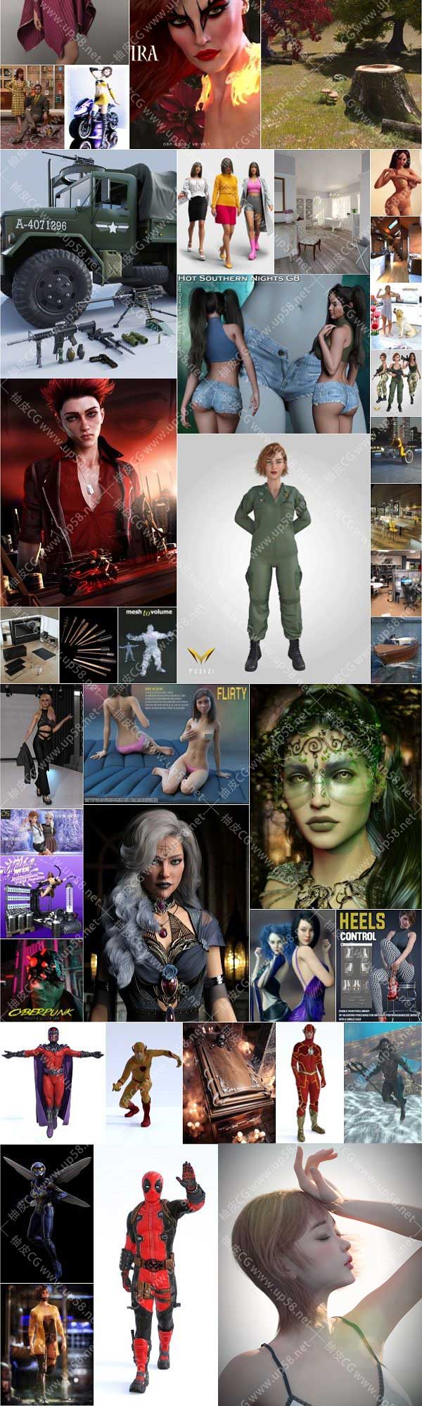 Daz studio 3D角色模型素材合集2022年度12月第一波