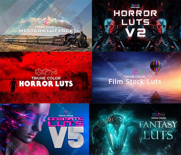 12组电影艺术恐怖惊悚悬疑魔幻动作胶片LUTs创意调色预设集合
