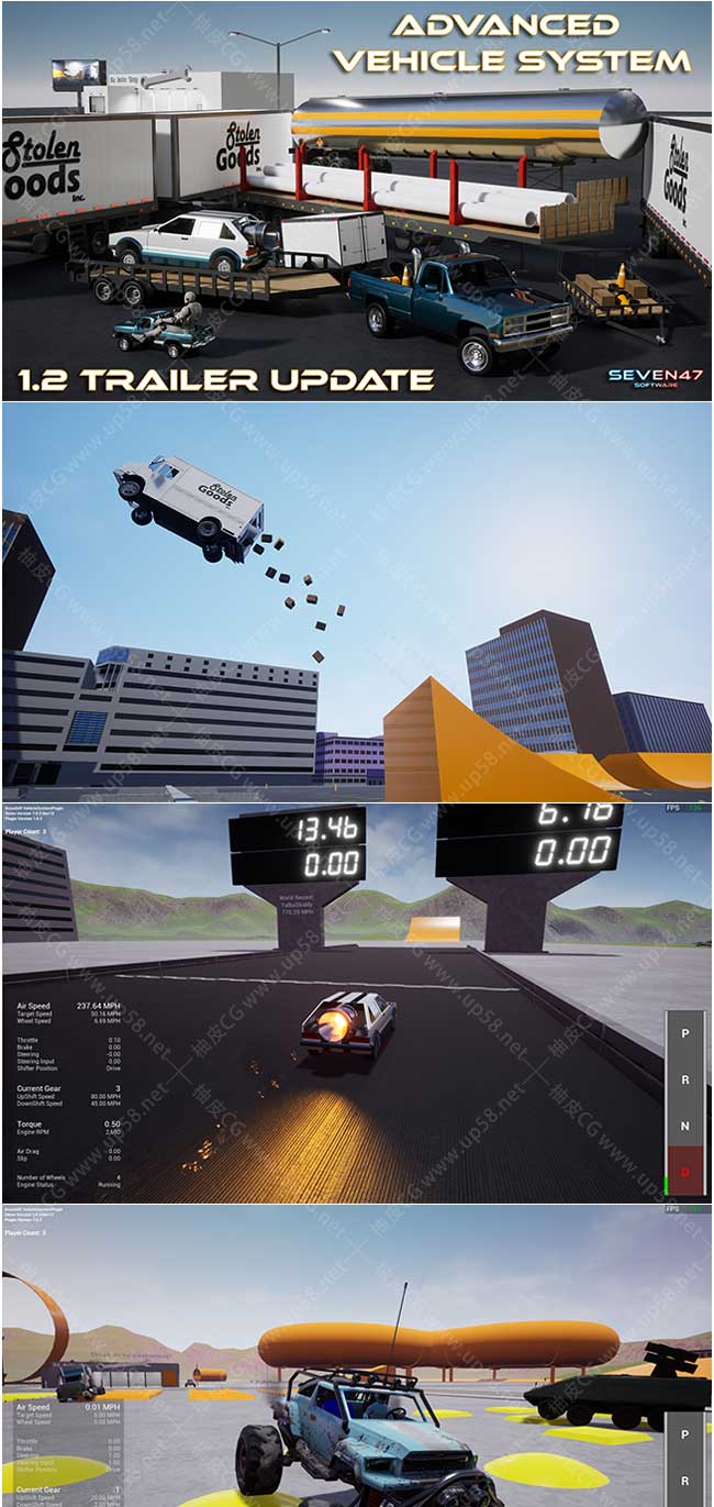 Unreal Engine插件模块化多人物理驱动车辆系统Advanced Vehicle System