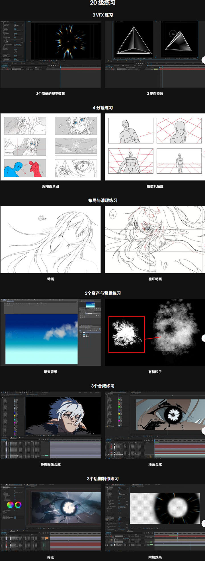 高质量2D动画特效与合成技能基础到高阶视频教程(中文字幕)