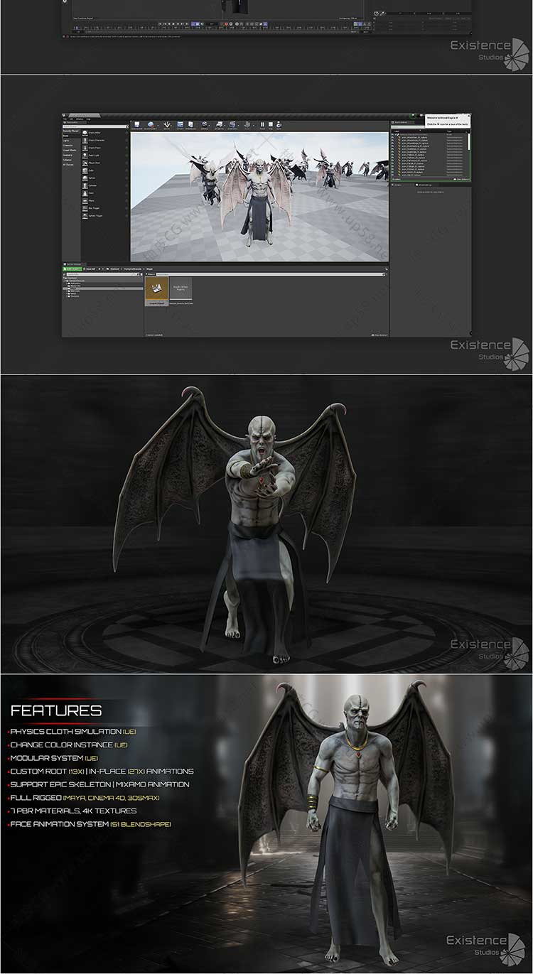 Unreal Engine德古拉伯爵吸血鬼3D角色模型资源