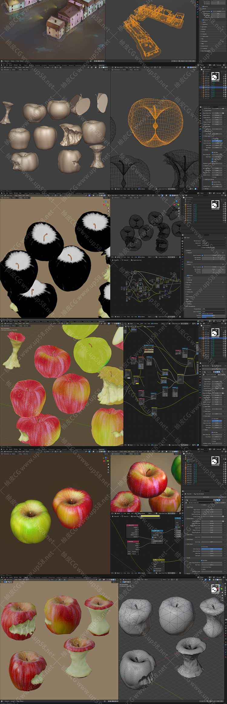 Blender 3D几何节点高效程序化多变模型建模视频教程(中文字幕)
