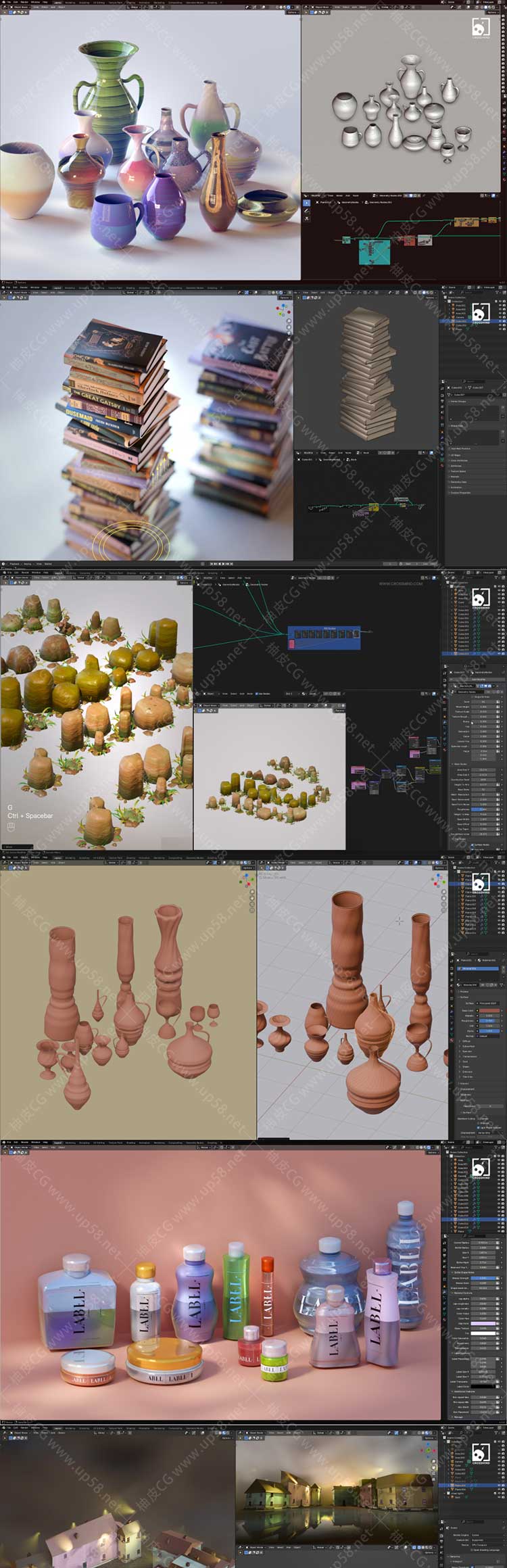 Blender 3D几何节点高效程序化多变模型建模视频教程(中文字幕)