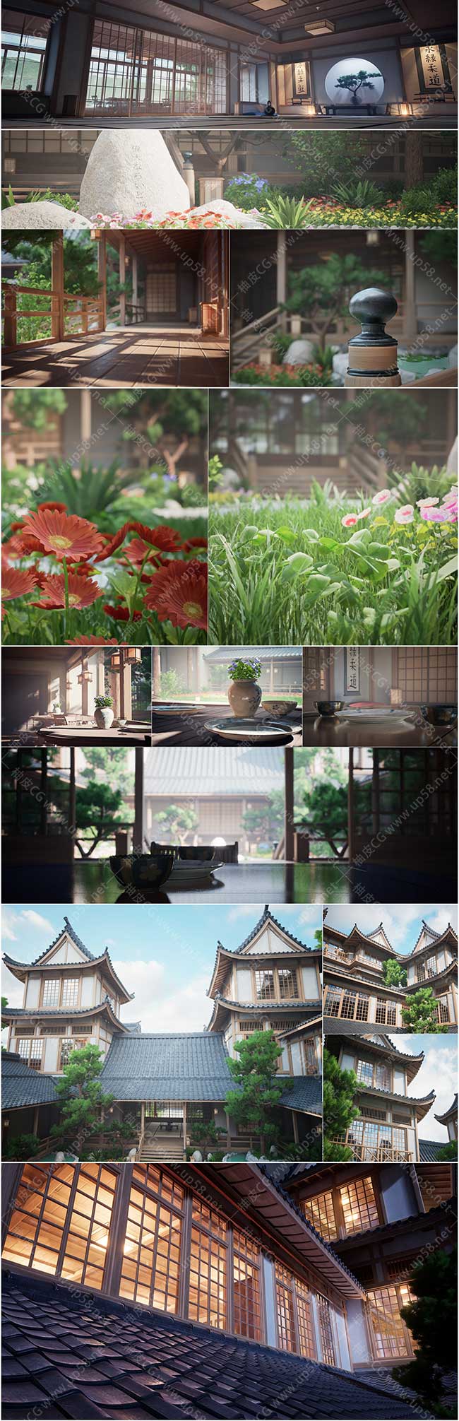 Unreal Engine高质量日式旅馆环境模型素材
