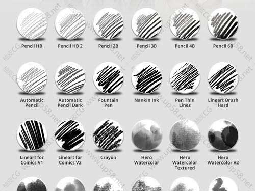 370+款Photoshop手绘涂鸦笔刷合集