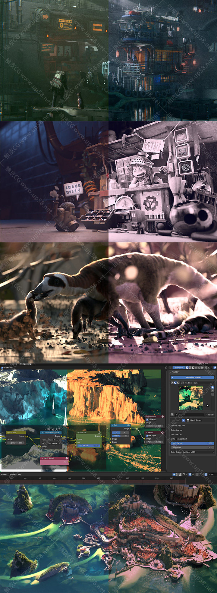[中文汉化版]Blender支持自定义视口实时调色插件FinalLUT 1.2.2