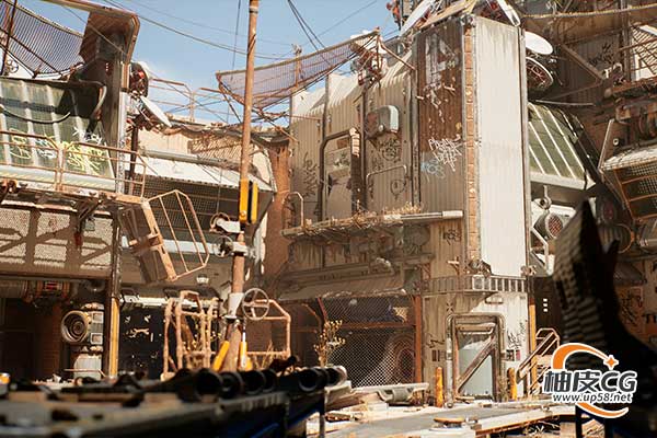 Unreal Engine游戏科幻铁路终点站设施UE素材