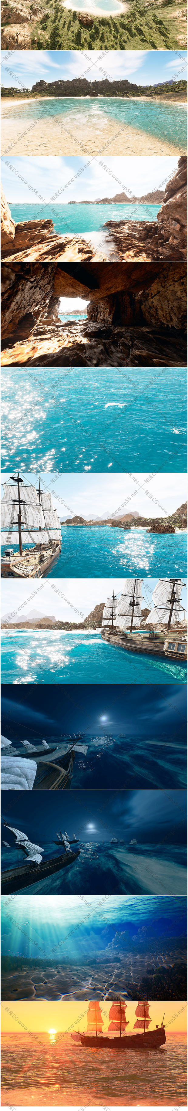 Unreal Engine超逼真海洋水面模拟插件Oceanology v5.1.7 / v5.6.0