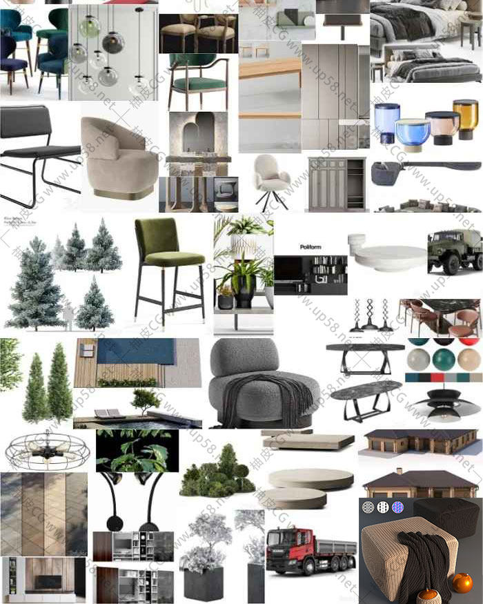 3DSMAX  VRay  Corona高质量时尚家具植物装饰电器3D模型合集2025年11月第一波