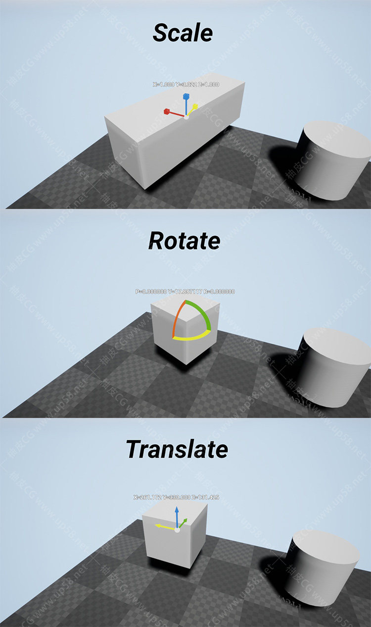 Unreal Engine移动旋转缩放静态网格变换插件Runtime Gizmo (Transform Tool)