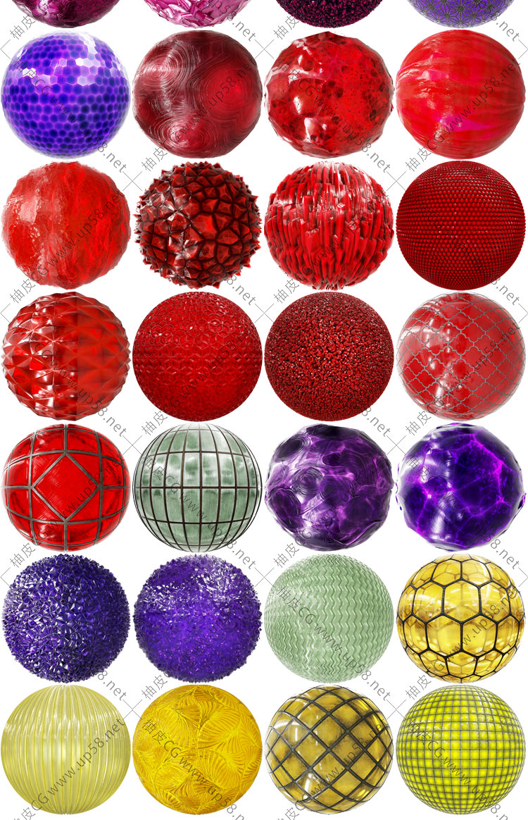 100个Substance高品质玻璃水晶材质预设sbsar格式