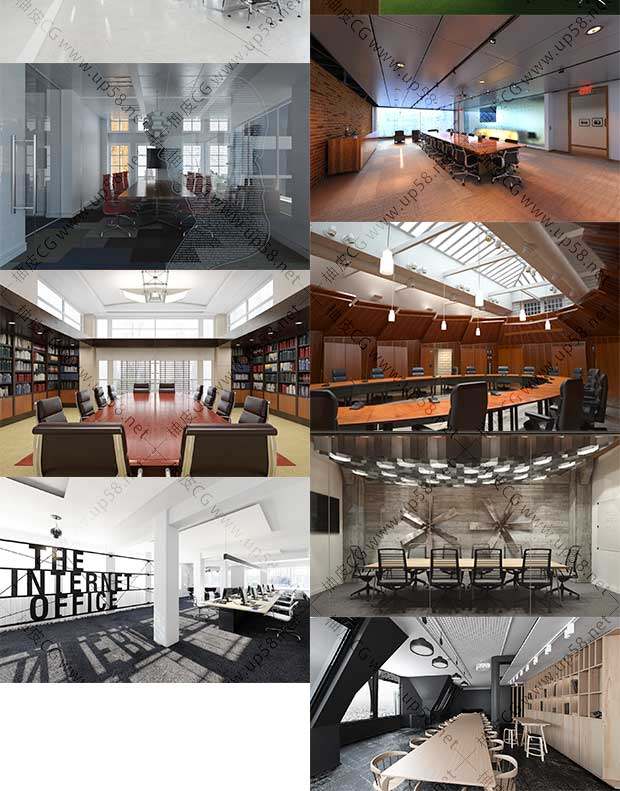 3DSMAX / VRay现代办公场所会议室3D模型