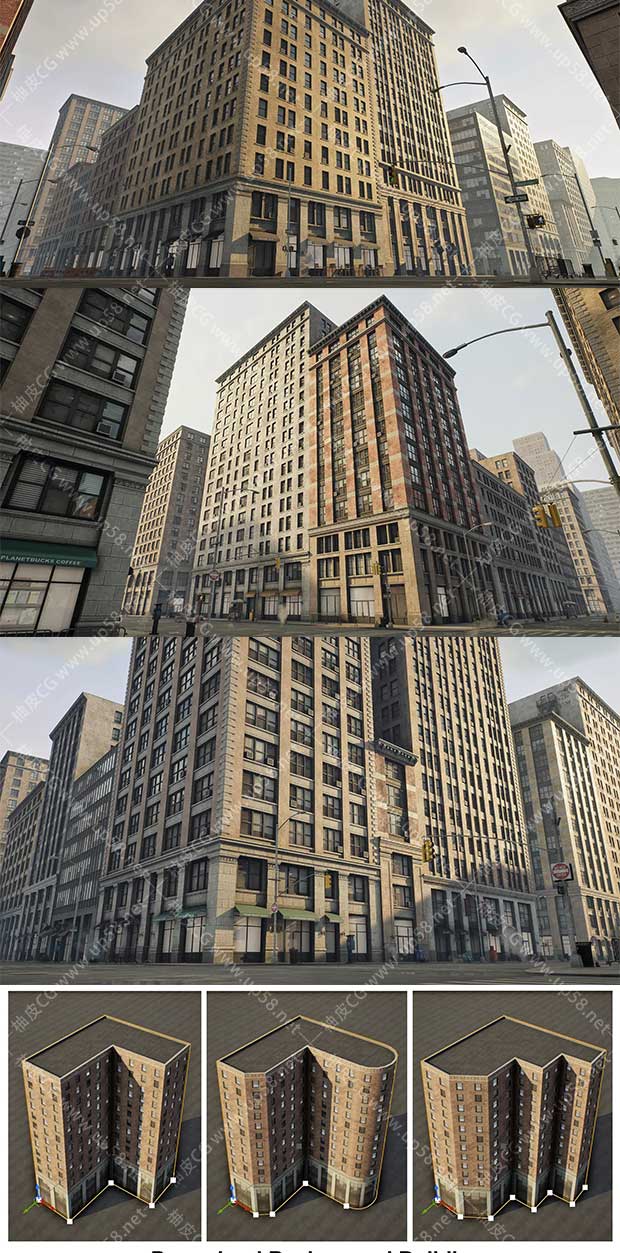 Unreal Engine / UE游戏大型城市市区景观素材 City Pack