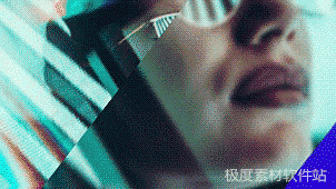 AE模板 像机移动画面切割信号干扰笔刷水墨炫光视频转场特效+音效